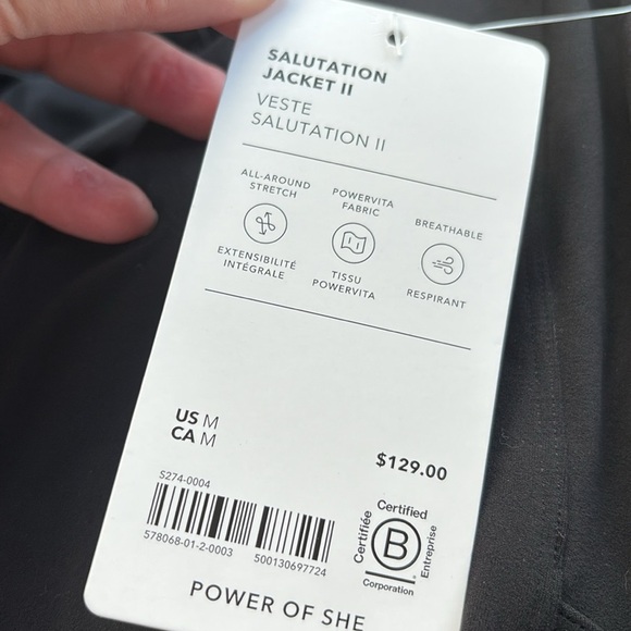 NWT Athleta Salutation Black Jacket II Size Med (#579068) - Picture 7 of 10